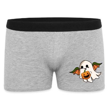 Halloween Ghost Bat Wings Jack-o'-lantern - Men's Boxer Shorts - heather grey - Front