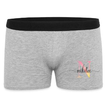 N | Monogram | Name | Nikita |Watercolor - Men's Boxer Shorts - heather grey - Front