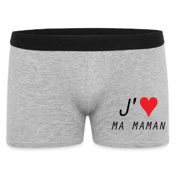 J'aime ma maman - Fête des Mères - Boxer Homme - gris chiné - Devant