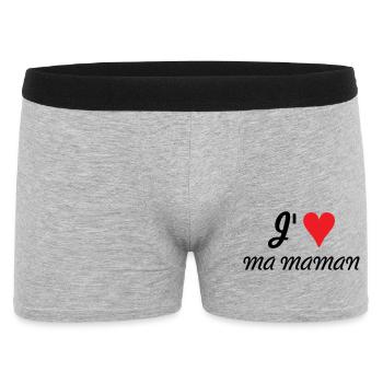 J'aime ma maman - Fête des Mères - Boxer Homme - gris chiné - Devant