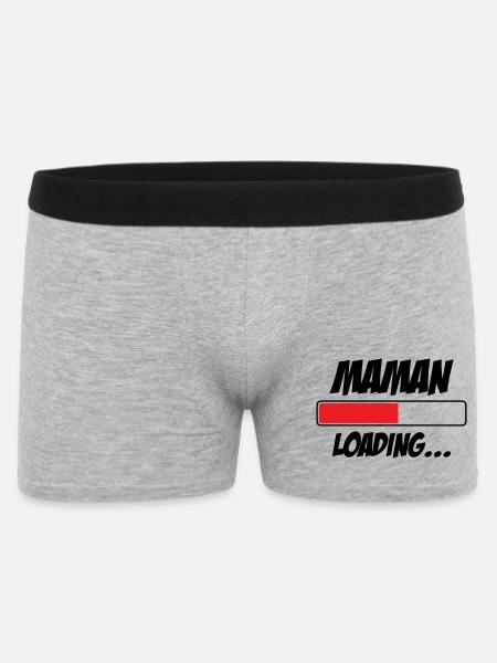 Mom loading... Please Wait - Mother-to-be - Men's Boxer Shorts - heather grey