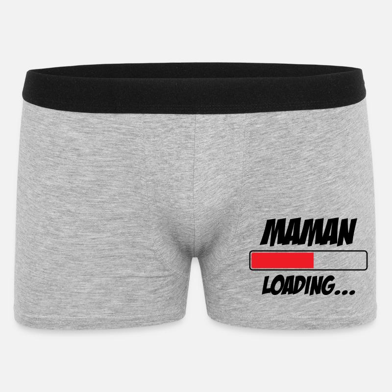 Mama lädt... Bitte warten - Werdende Mutter - Männer Boxer Shorts - Grau meliert