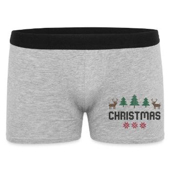 Weihnachten - Männer Boxer Shorts - Grau meliert - Vorne