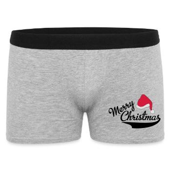 merry Christmas - Männer Boxer Shorts - Grau meliert - Vorne