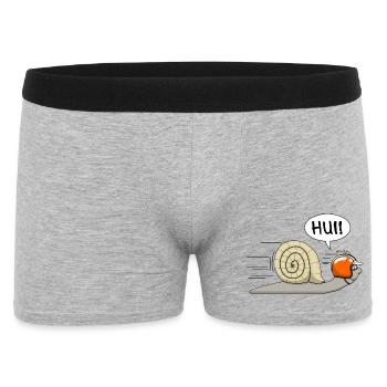 Rennschnecke - jetzt auch in orange - Männer Boxer Shorts - Grau meliert - Vorne