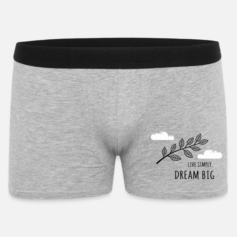 Einfach leben, groß träumen - Männer Boxer Shorts - Grau meliert