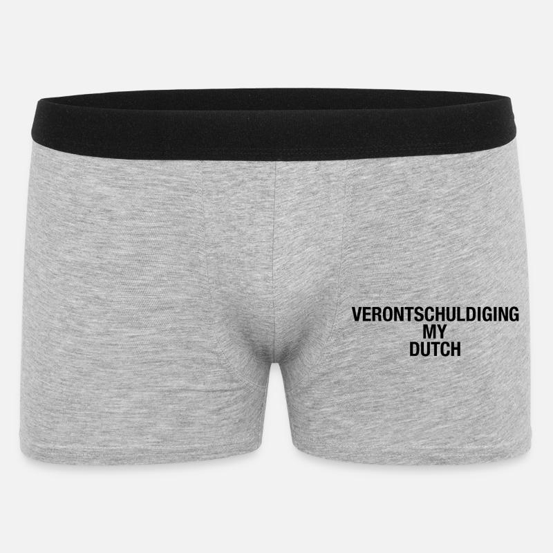 SORRY MY DUTCH Language - Männer Boxer Shorts - Grau meliert