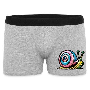 Schnecke - Männer Boxer Shorts - Grau meliert - Vorne