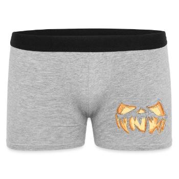 Visage de citrouille Halloween gribouiller - Boxer Homme - gris chiné - Devant