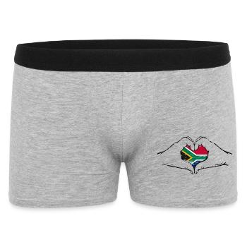 South Africa flag hands heart shape used - Men's Boxer Shorts - heather grey - Front