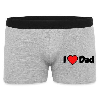 I love Dad - Männer Boxer Shorts - Grau meliert - Vorne