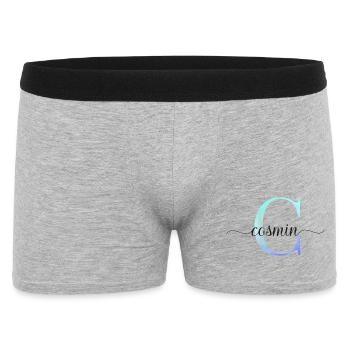 C| Monogram | Name | Cosmin | Watercolor - Men's Boxer Shorts - heather grey - Front