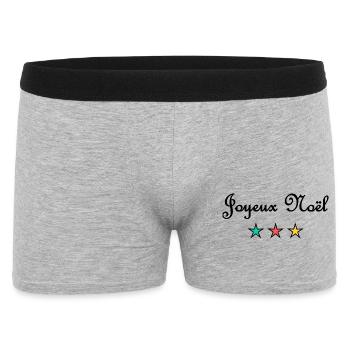 WEIHNACHTEN. FROHE WEIHNACHTEN. FROHE WEIHNACHTEN. WEIHNACHTSMANN - Männer Boxer Shorts - Grau meliert - Vorne