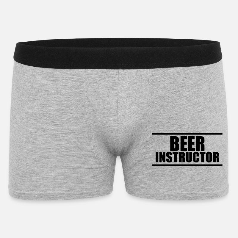 Bierlehrer B - Männer Boxer Shorts - Grau meliert