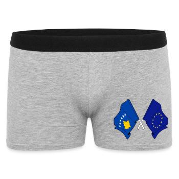 Drapeau Kosovo Europe - Boxer Homme - gris chiné - Devant