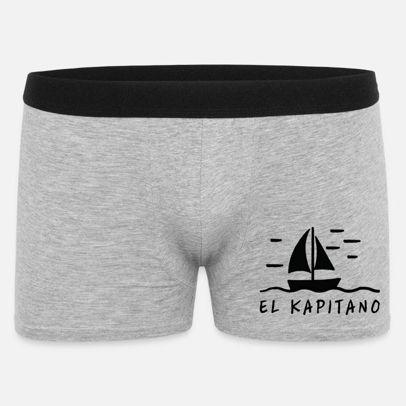 el kapitano - Männer Boxer Shorts - Grau meliert