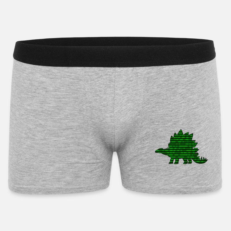Digital Dinosaur - Männer Boxer Shorts - Grau meliert