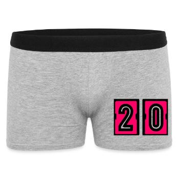 20. 20. JAHRESTAG. 20-JÄHRIGES JUBILÄUM. 20 JAHRE. - Männer Boxer Shorts - Grau meliert - Vorne