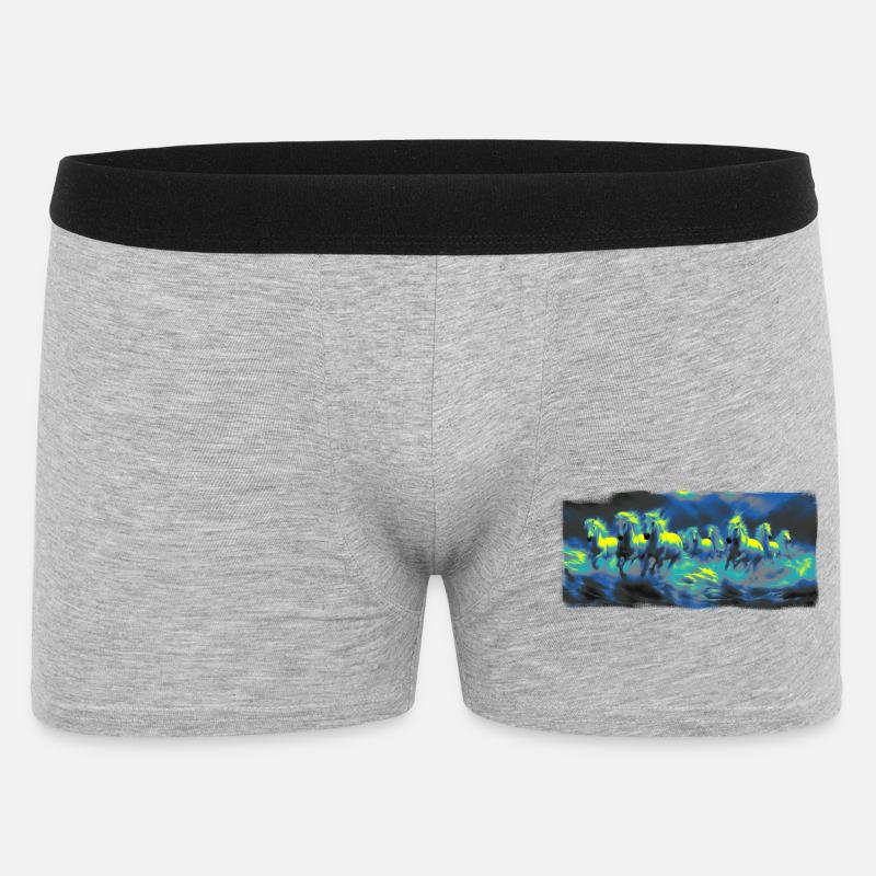 Wilde Pferde - Männer Boxer Shorts - Grau meliert