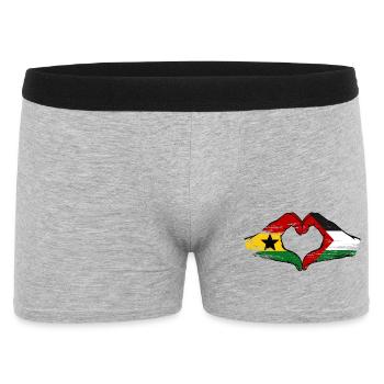 Ghana Palestine Flag Hands Heart Shape Used - Men's Boxer Shorts - heather grey - Front