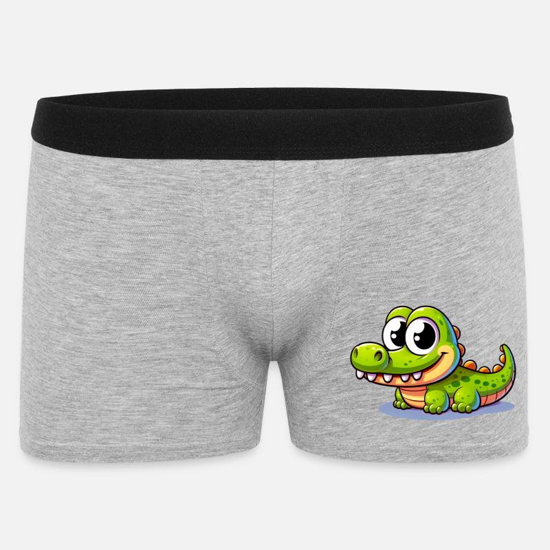 Alligator-Krokodil - Männer Boxer Shorts - Grau meliert