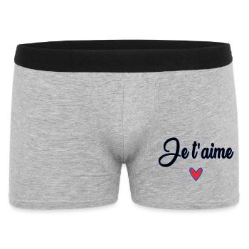 VALENTINSTAG. HERZ. ICH LIEBE DICH. ICH LIEBE DICH - Männer Boxer Shorts - Grau meliert - Vorne