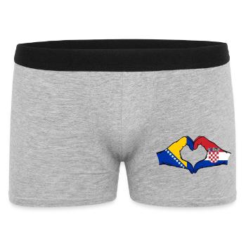 Bosnie Croatie Drapeau Mains Coeur Forme - Boxer Homme - gris chiné - Devant