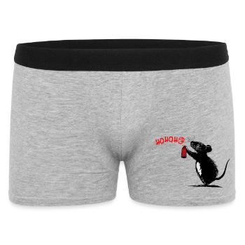 Holiday Rebel: Graffiti Greetings 2 - Männer Boxer Shorts - Grau meliert - Vorne