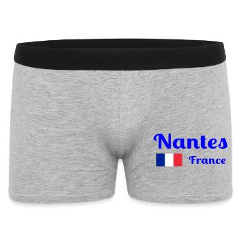 Nantes Frankreich - Stilvolle Drucke - Männer Boxer Shorts - Grau meliert - Vorne