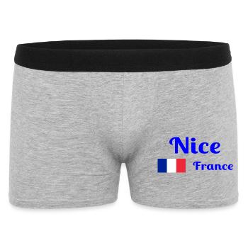 Nice France- Imprimés élégants - Boxer Homme - gris chiné - Devant