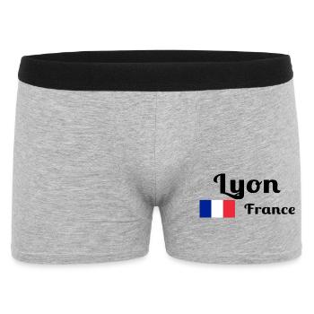 Lyon France- Imprimés stylés - Boxer Homme - gris chiné - Devant