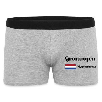 Groningen Niederlande - Stilvolle Drucke - Männer Boxer Shorts - Grau meliert - Vorne