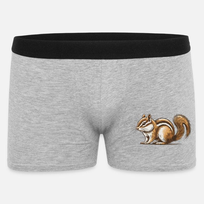 Streifenhörnchen - Männer Boxer Shorts - Grau meliert