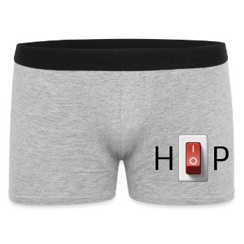 HIP-HOP Schalter, Schalte den Hip-Hop ein! - Männer Boxer Shorts - Grau meliert - Vorne