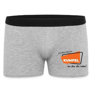Ich bin dieser Kumpel von dem alle reden - Männer Boxer Shorts - Grau meliert - Vorne