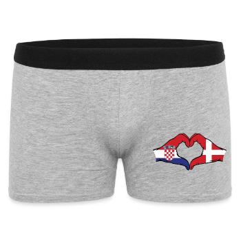 Croatia Denmark Flag Hands Heart Shape - Men's Boxer Shorts - heather grey - Front