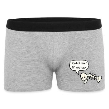 Fishing - Catch me if you can - Men's Boxer Shorts - heather grey - Front