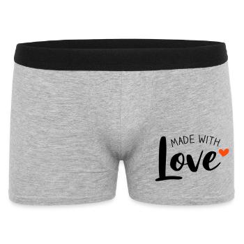 Made With Love zweifarbig - Männer Boxer Shorts - Grau meliert - Vorne