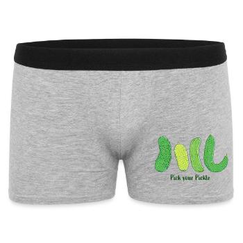Pick Your Pickle: Green Cucumber Art - Men's Boxer Shorts - heather grey - Front