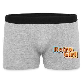 Retro Girl – 70s Vibes & Nostalgie - Männer Boxer Shorts - Grau meliert - Vorne