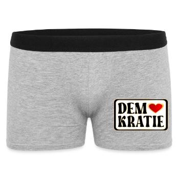 DEMOKRATIE HERZ WÄHLEN - Männer Boxer Shorts - Grau meliert - Vorne