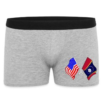 Drapeau des États-Unis et de l’État du Mississippi franchis - Boxer Homme - gris chiné - Devant
