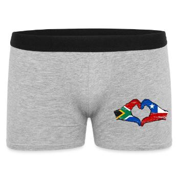 Afrique du Sud Chili drapeau mains forme de coeur utilisé - Boxer Homme - gris chiné - Devant
