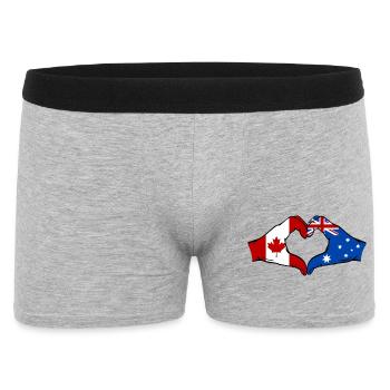 Canada Australie Drapeau Mains Coeur Forme - Boxer Homme - gris chiné - Devant