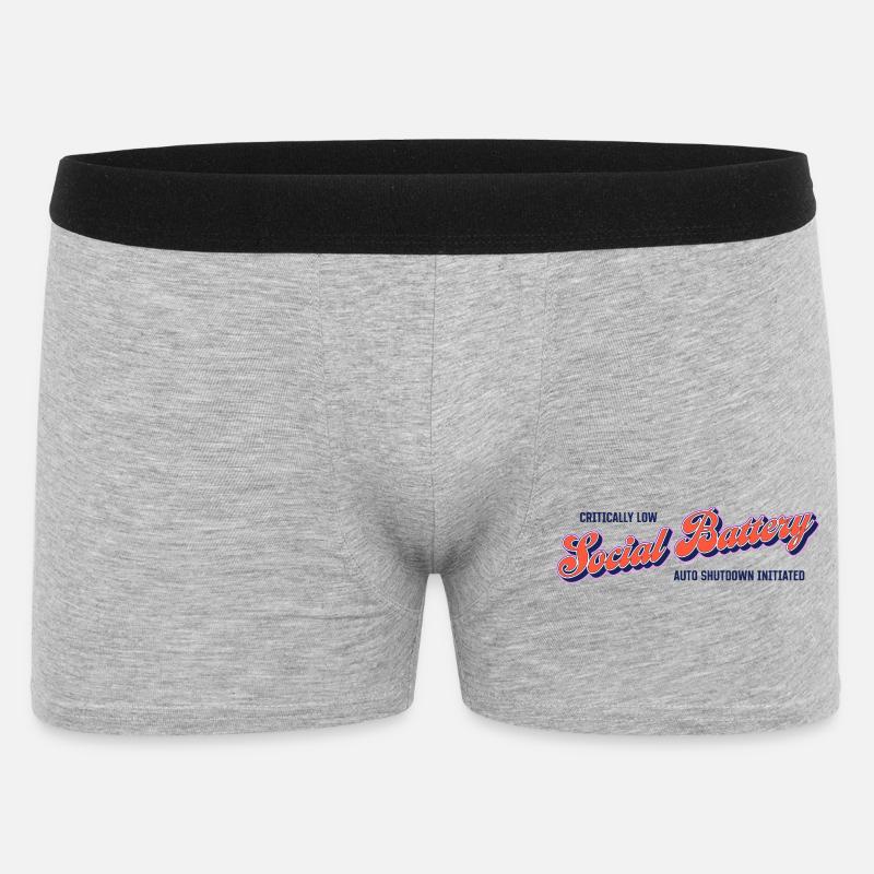 Battery level: Social empty – autoshutdown activated - Men's Boxer Shorts - heather grey