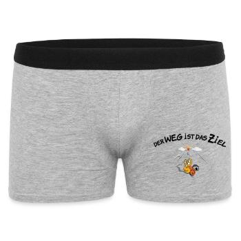 Der Weg ist das Ziel - Wandern - Männer Boxer Shorts - Grau meliert - Vorne
