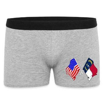Drapeau des États-Unis et de l’État de Caroline du Nord franchi - Boxer Homme - gris chiné - Devant