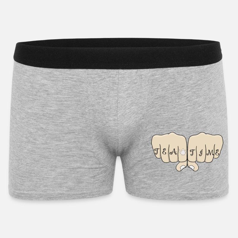 Knucle Cool Tea Time - Männer Boxer Shorts - Grau meliert