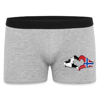 Norway Football Flag Hands Heart Shape Used - Men's Boxer Shorts - heather grey - Front