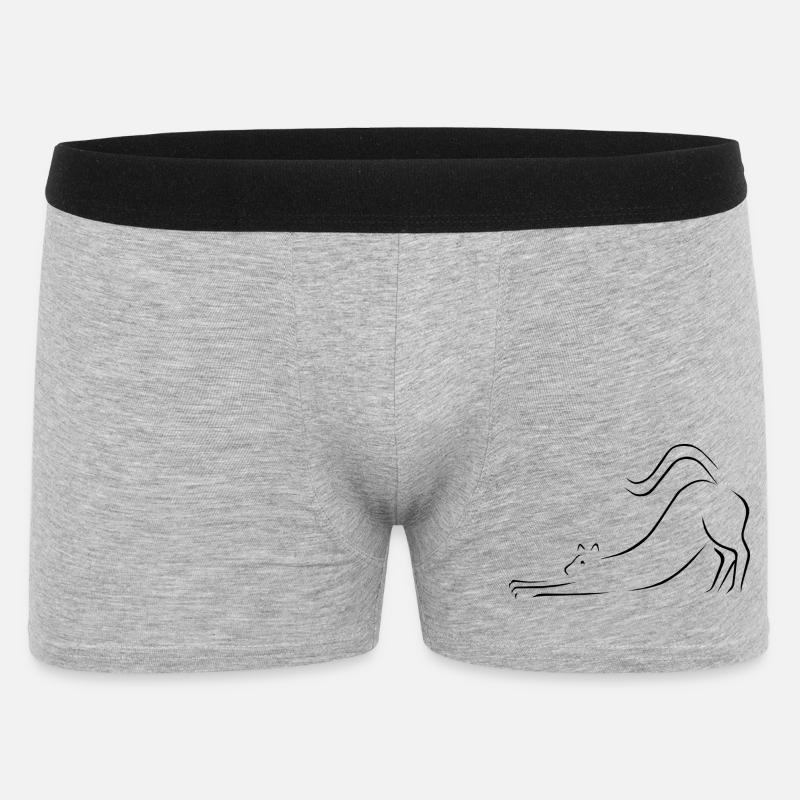 Katze - Männer Boxer Shorts - Grau meliert